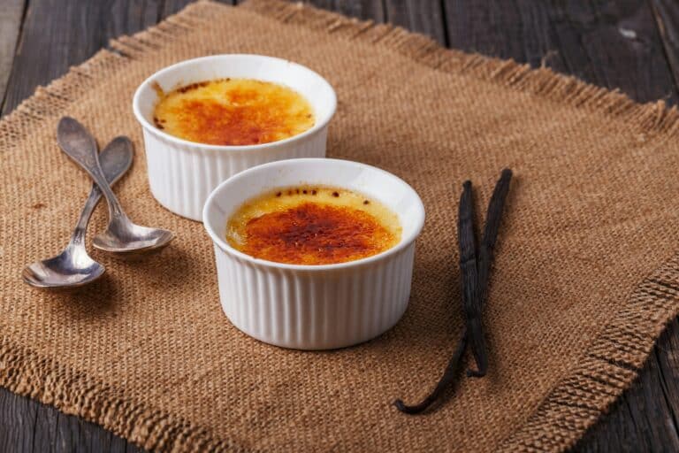 Creme brulee - traditional french vanilla cream dessert.